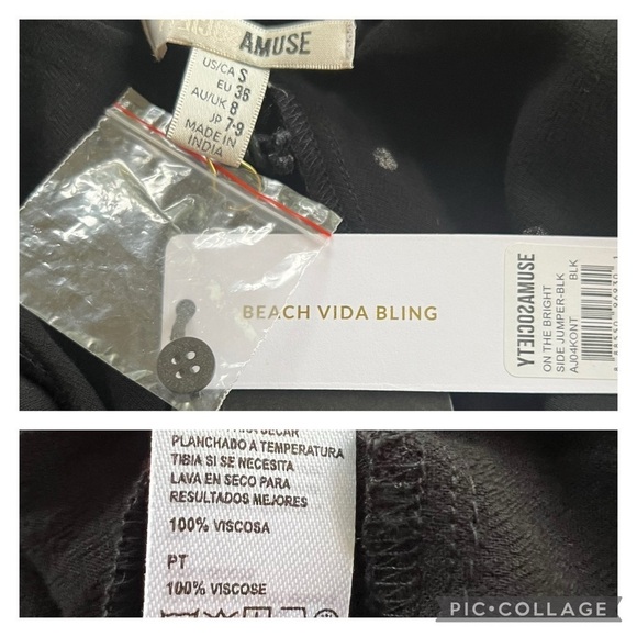 Amuse Society On The Bright Side Black Polka Dot Jumpsuit NWT S - Picture 16 of 17